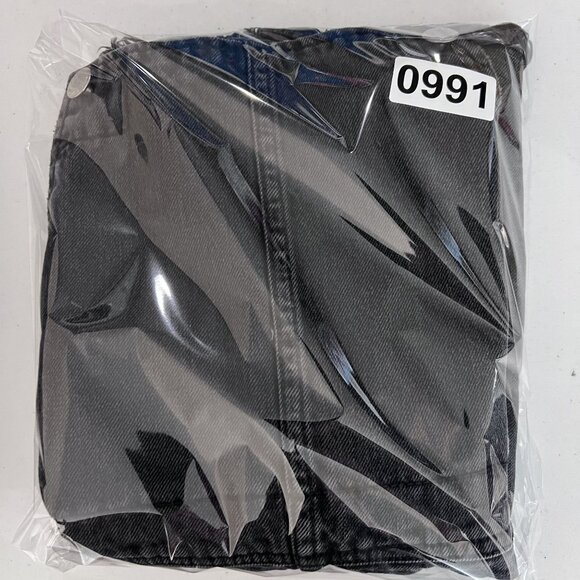 Free People Womens 4 Black Denim Overall Dress Frayed Hem Mini Jumper Grunge - Picture 15 of 15